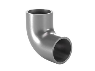 Obraz na płótnie Canvas Angle for steel round pipe. Metal products. 3d illustration