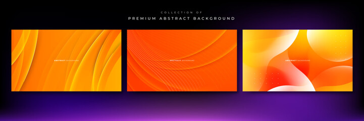 Dark orange geometric shapes abstract background geometry shine and layer element vector for presentation design. Suit for business, corporate, institution, party, festive, seminar, and talks.