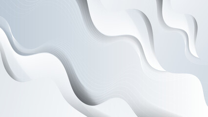 Minimal geometric white grey geometric shapes light technology background abstract design. Vector illustration abstract graphic design pattern presentation background web template.