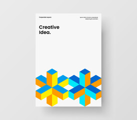 Premium book cover design vector concept. Clean geometric shapes poster layout.