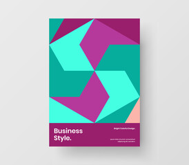 Colorful corporate cover A4 vector design layout. Premium mosaic tiles pamphlet illustration.