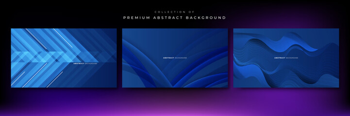 Dark dark blue geometric shapes abstract background geometry shine and layer element vector for presentation design. Suit for business, corporate, institution, party, festive, seminar, and talks.