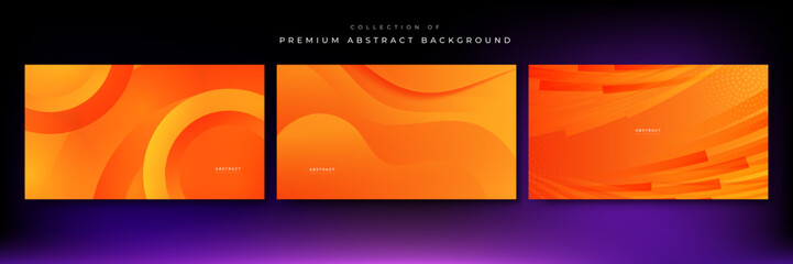 Minimal geometric orange geometric shapes light technology background abstract design. Vector illustration abstract graphic design pattern presentation background web template.