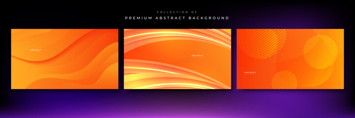 Modern orange geometric shapes corporate abstract technology background. Vector abstract graphic design banner pattern presentation background web template.