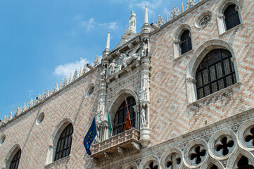 Fototapeta na wymiar Venetian architecture in detail, details of architecture in San Marco Square in Venice, Italy