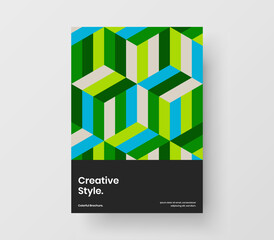 Isolated corporate cover vector design layout. Original geometric pattern booklet concept.