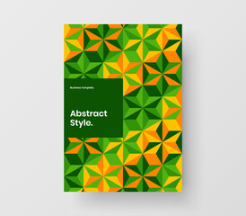 Colorful poster vector design template. Original geometric pattern annual report concept.