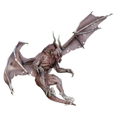 3D Rendering Fairy Tale Dragon on White