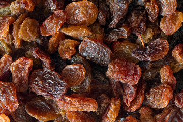 Sweet raisins close-up.