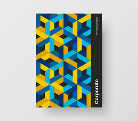 Colorful corporate identity design vector concept. Multicolored geometric tiles booklet layout.