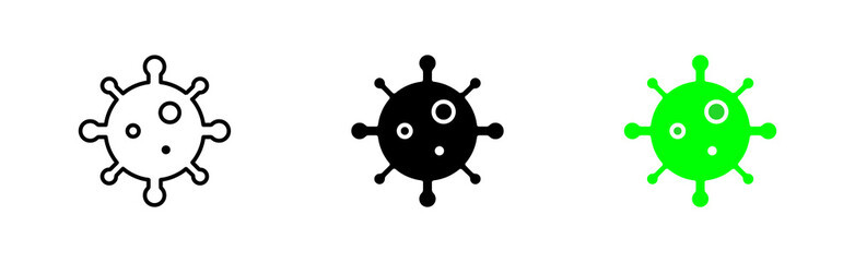 Virus set icon. Syringe, virus, disease, medicine, vaccine, coronavirus, monkeypox, remote control, stay home, quarantine, incubation. Healthcare concept. Vector icon in line, black and colorful style