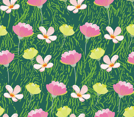 Seamless abstract floral pattern. Fashion textiles, fabric, packaging..