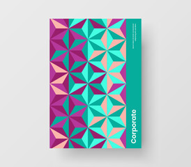 Creative mosaic pattern corporate brochure illustration. Multicolored postcard A4 vector design concept.