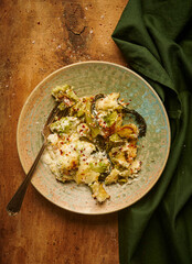 Baked Romanesco Broccoli With Mozzarella and Bechamel sauce