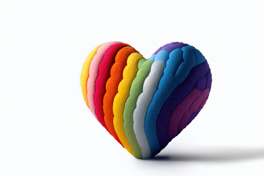 Rainbow heart decoration made of felt, queer, Valentine's day, love