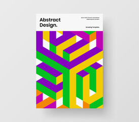 Abstract mosaic tiles corporate identity illustration. Vivid handbill A4 vector design concept.