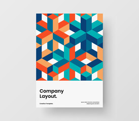 Modern geometric shapes annual report layout. Colorful corporate cover A4 vector design concept.
