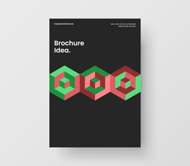 Creative handbill design vector illustration. Premium mosaic hexagons corporate identity layout.