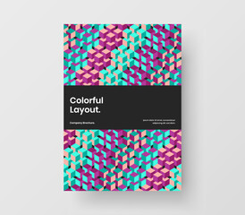 Modern mosaic pattern company identity concept. Minimalistic annual report vector design template.