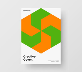 Minimalistic catalog cover A4 vector design layout. Isolated mosaic pattern company identity concept.