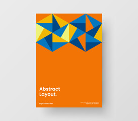 Abstract corporate brochure design vector template. Trendy geometric shapes journal cover concept.