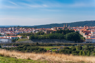 Fototapeta na wymiar Long exposure of Santiago de Compostela skyline
