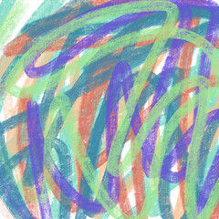 Abstract expressive scribbles and textured brush marks &ndash; hand-drawn pastel strokes, vibrant overlays and halftone effects for modern graphic design and visual compositions