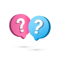 Speech bubble and question mark. FAQ, support, Question and answer helpful.