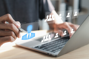 Business process and workflow automation with flowchart. Organization chart with hierarchy...