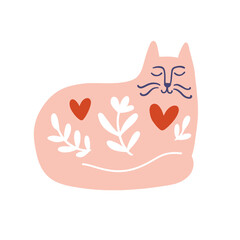 Artistic Hand drawn Cat character