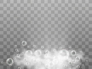 	
Air soap bubbles on a transparent background .Vector illustration of bulbs.
