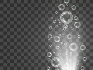 	
Air soap bubbles on a transparent background .Vector illustration of bulbs.
