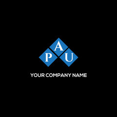Fototapeta premium PAU letter logo design on BLACK background. PAU creative initials letter logo concept. PAU letter design.
