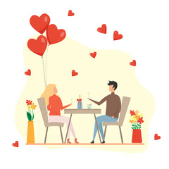 Romantic postcard. Love date. Valentine's Day