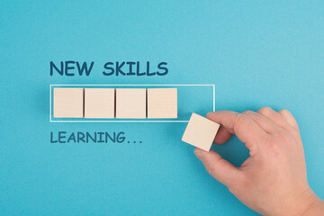 New skills learning, education concept, have a goal and study, knowledge is power strategy - obrazy, fototapety, plakaty