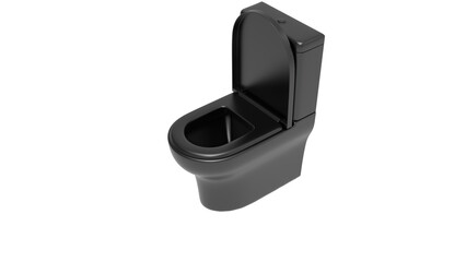 modern toilet top view without shadow 3d render