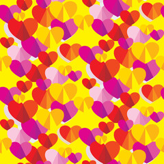 Vector seamless love symbol half-drop pattern, with stylish hearts