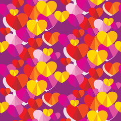 Vector seamless love symbol half-drop pattern, with stylish hearts