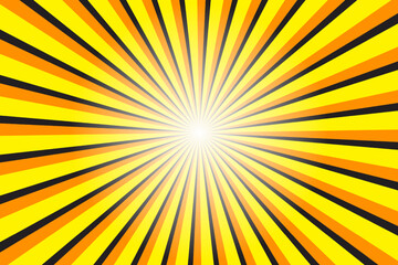 Abstract yellow background with sun ray. Summer vector illustration