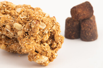 Makar Sankranti Or Lohri Mithai Til Gud Peanut Gajak Also Known As Kozinaki, Gur Tilsakri Royal Gajjak, Gazak Or Gachak Made Of Tilgul Sesame Seeds Til Roasted In Desi Ghee, Mungfali And Jaggery Gur