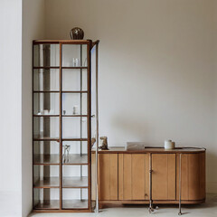 wooden cabinet with shelves 