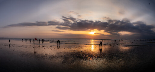 sunset on the sea of Bali Indonesia