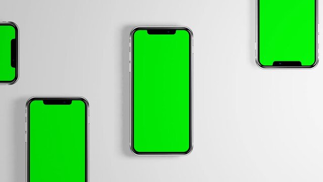 Creative animated smartphone mockup with chromakey screen. Video suitable for app or vebsite promotion.