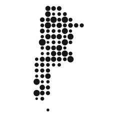 Argentina Silhouette Pixelated pattern map illustration