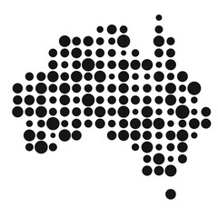 Australia Silhouette Pixelated pattern map illustration