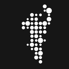 Bahrain Silhouette Pixelated pattern map illustration