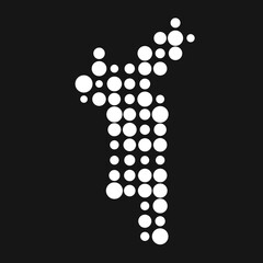 Bahrain Silhouette Pixelated pattern map illustration