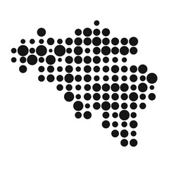 Belgium Silhouette Pixelated pattern map illustration