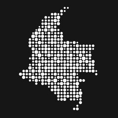 Obraz premium Colombia Silhouette Pixelated pattern map illustration