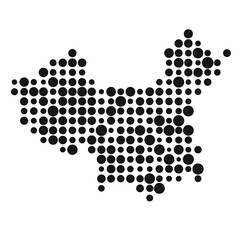 China Silhouette Pixelated pattern map illustration